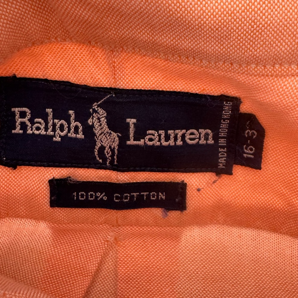 Ralph Lauren Men's salmon colored 100% cotton Button-Down Shirt, 16-33 - Picture 5 of 6